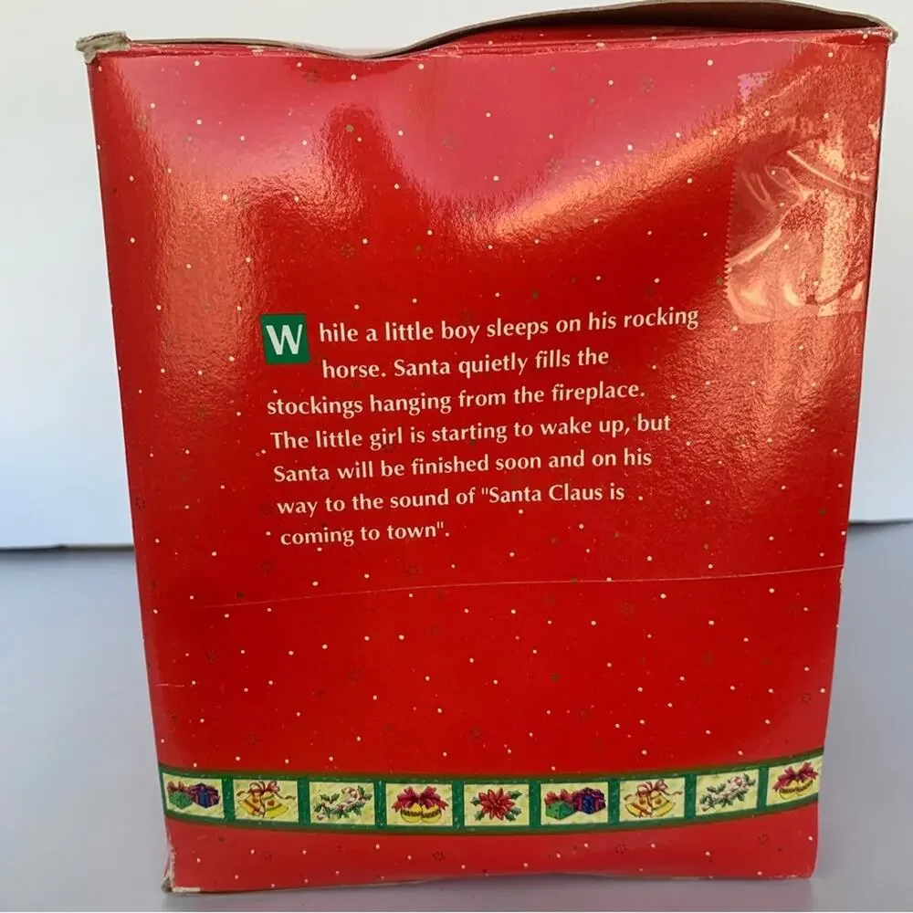 1993 Lustre Fame Animated Welcome Santa Music Box